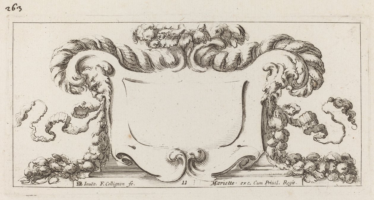 Cartouche av François Collignon after Stefano Della Bella