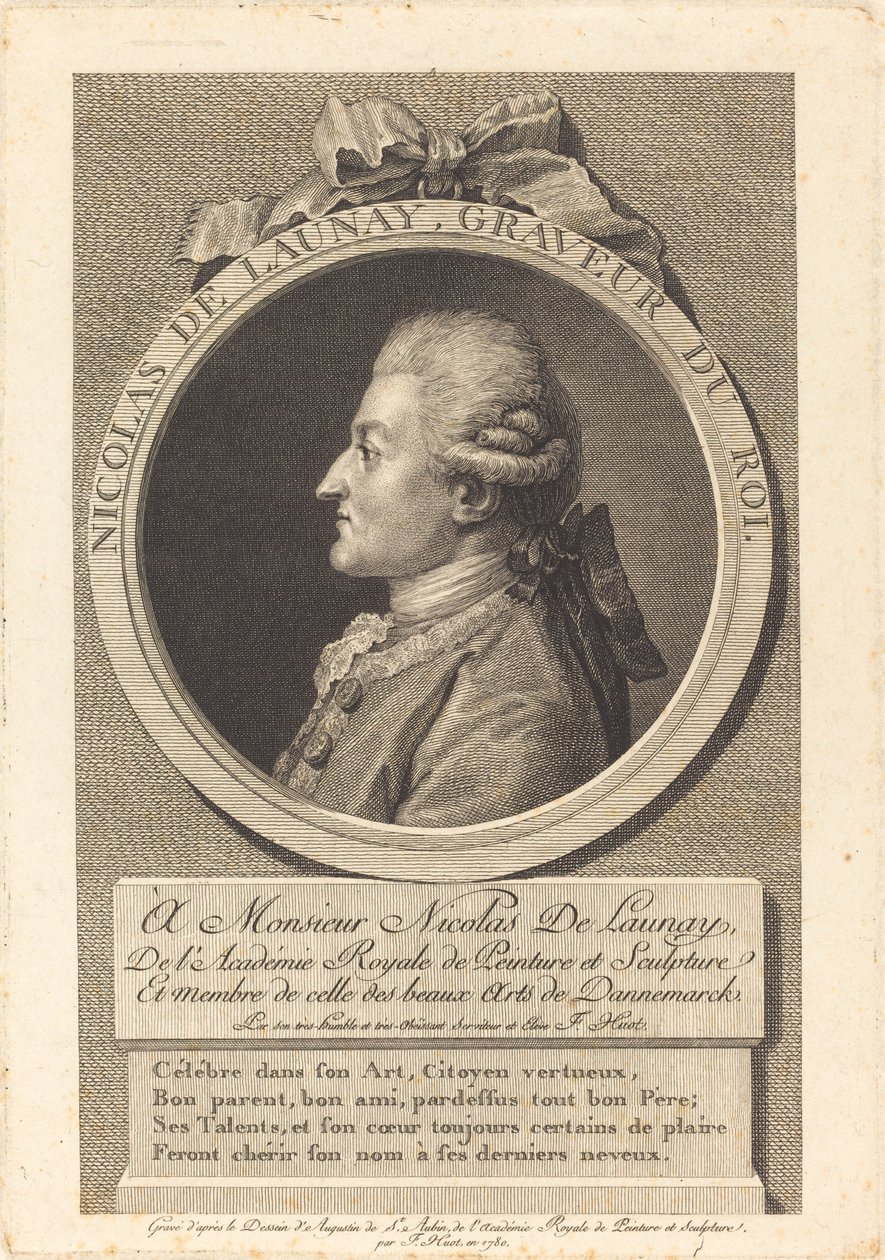 Nicolas Delaunay av François Huot after Augustin de Saint Aubin