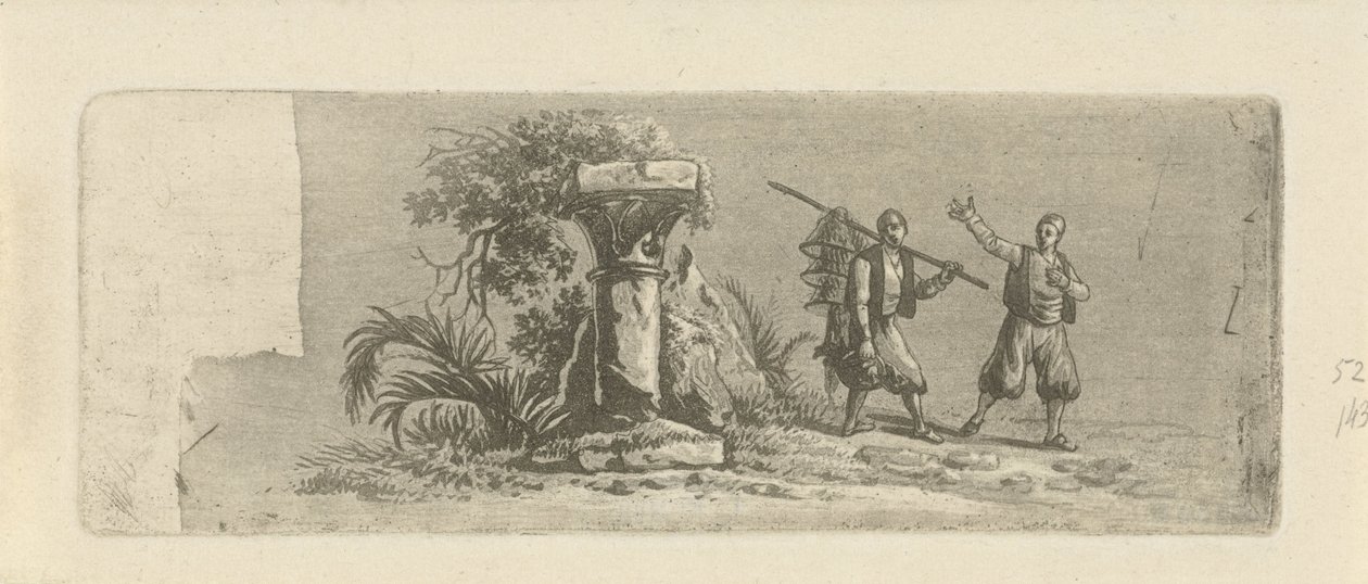 Landskap med to greske fiskere av François Joseph Pfeiffer (II)