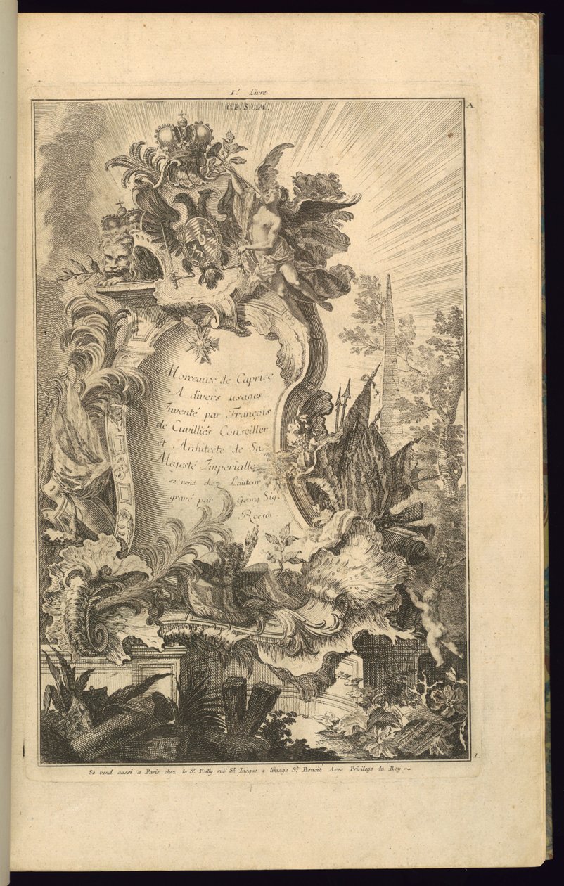 Design for Cartouche av François de Cuvilliés the Elder