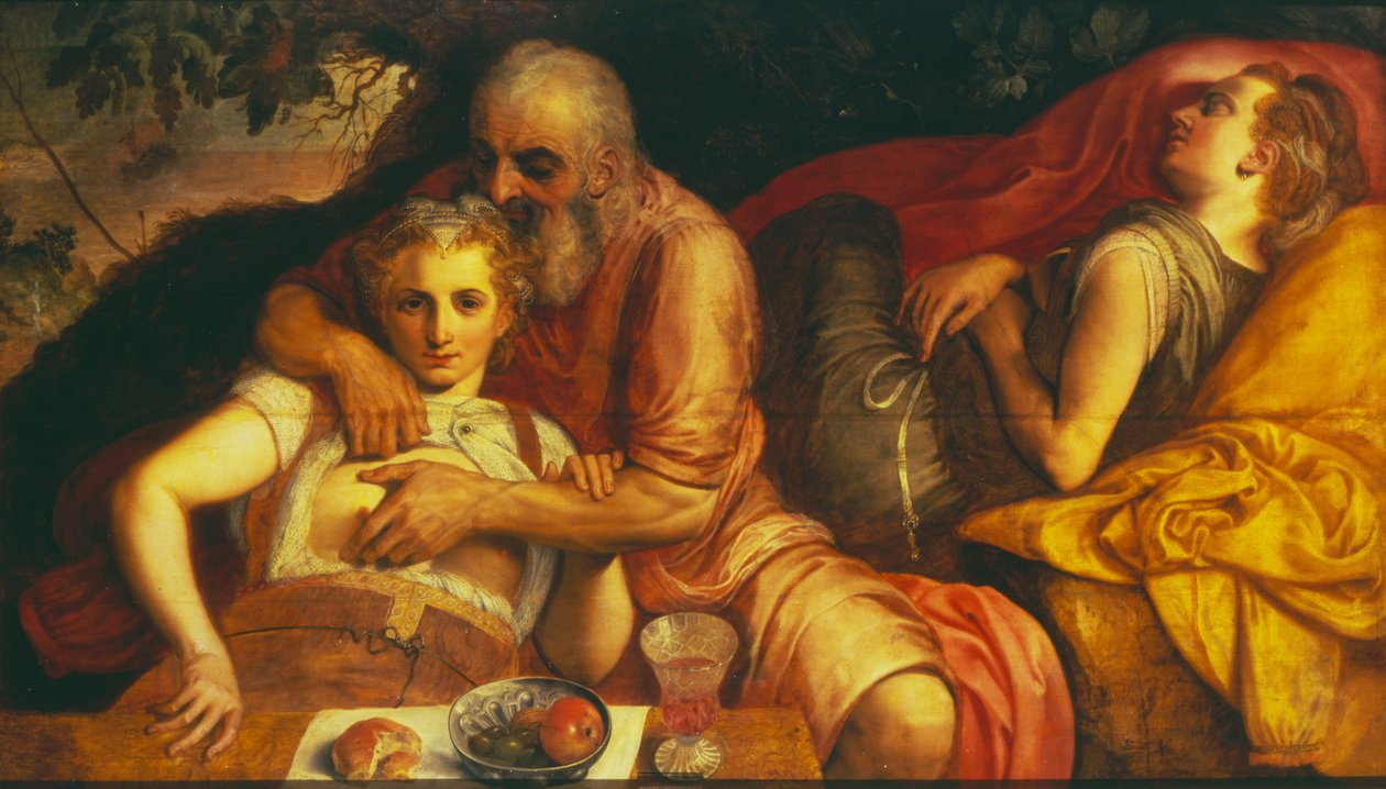Lot og hans døtre, 1550-tallet (panel) av Frans Floris