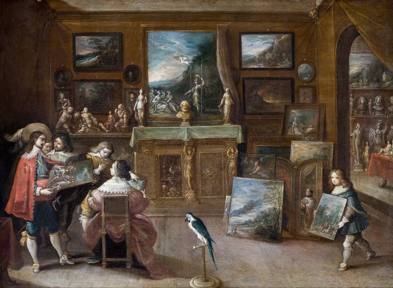 Et besøk hos kunsthandleren av Frans II Francken the Younger