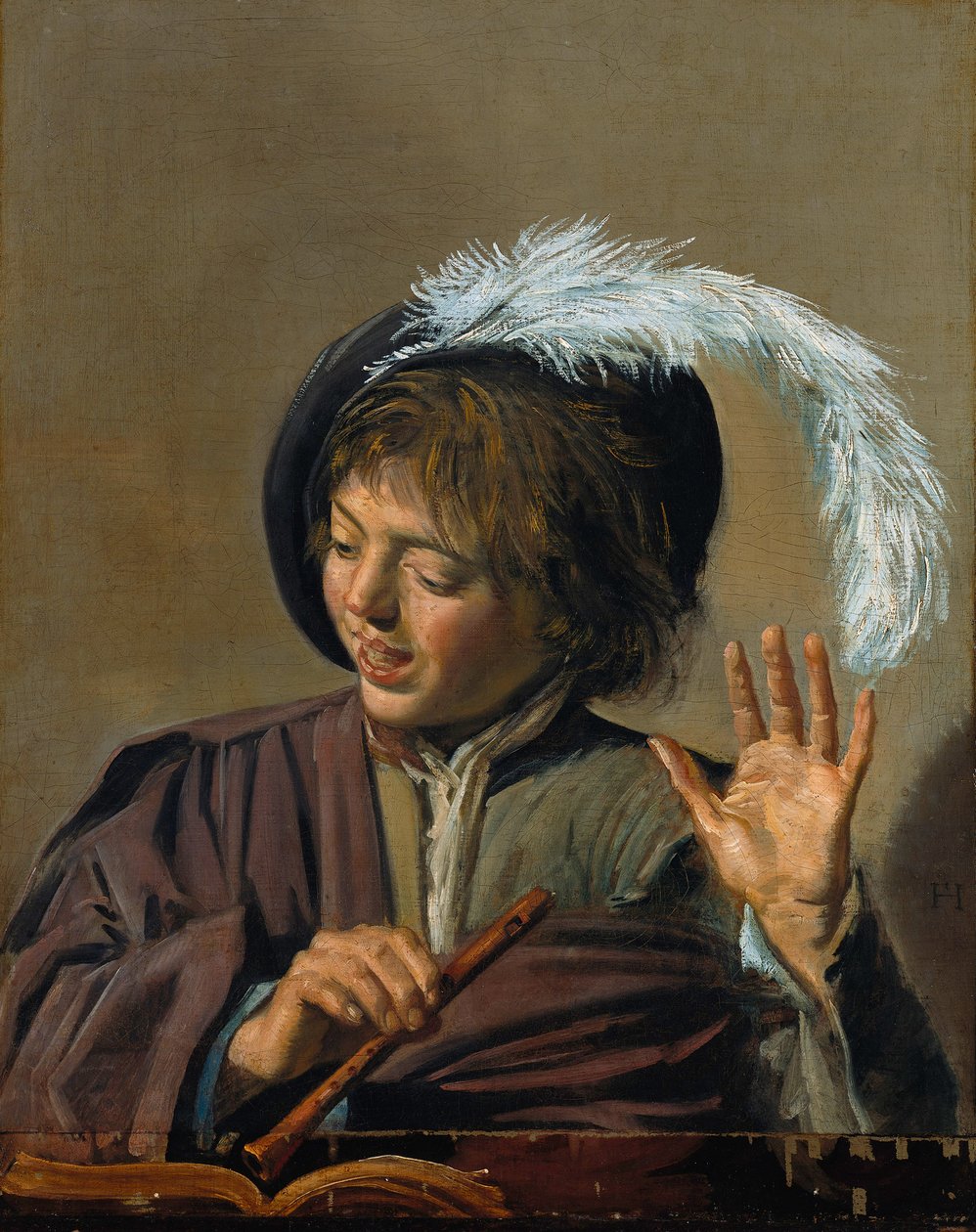 Syngende gutt med fløyte av Frans Hals