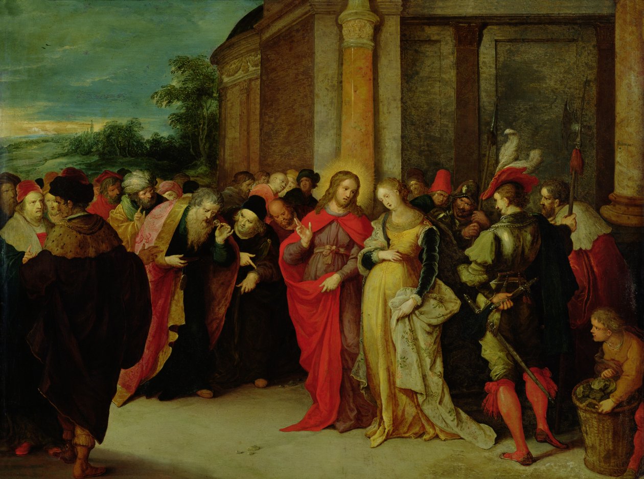 Kristus og kvinnen tatt i utroskap av Frans II Francken the Younger