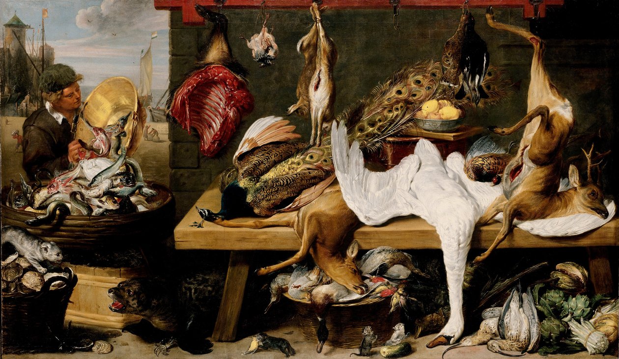 Markedsscene på en kai av Frans Snyders or Snijders
