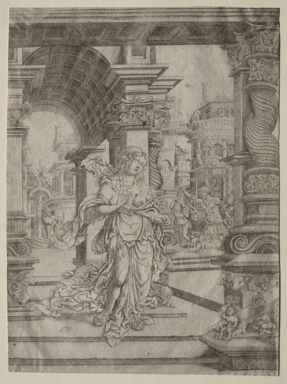 Lucretias død. av Frans Crabbe van Esplegem