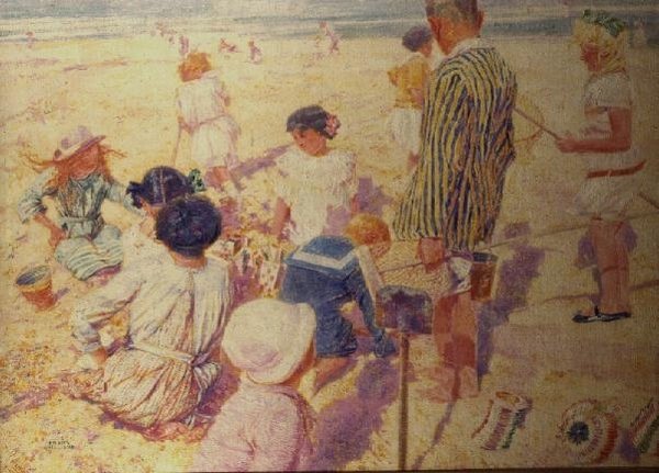 In The Sunshine (olje på lerret) av Frans Gaillard