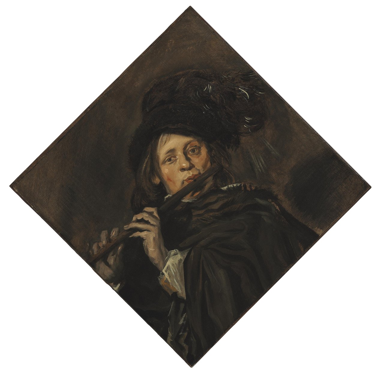 Ung mann som spiller fløyte av Frans Hals