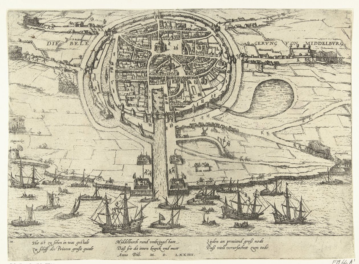 Beleiring av Middelburg, 1574 av Frans Hogenberg