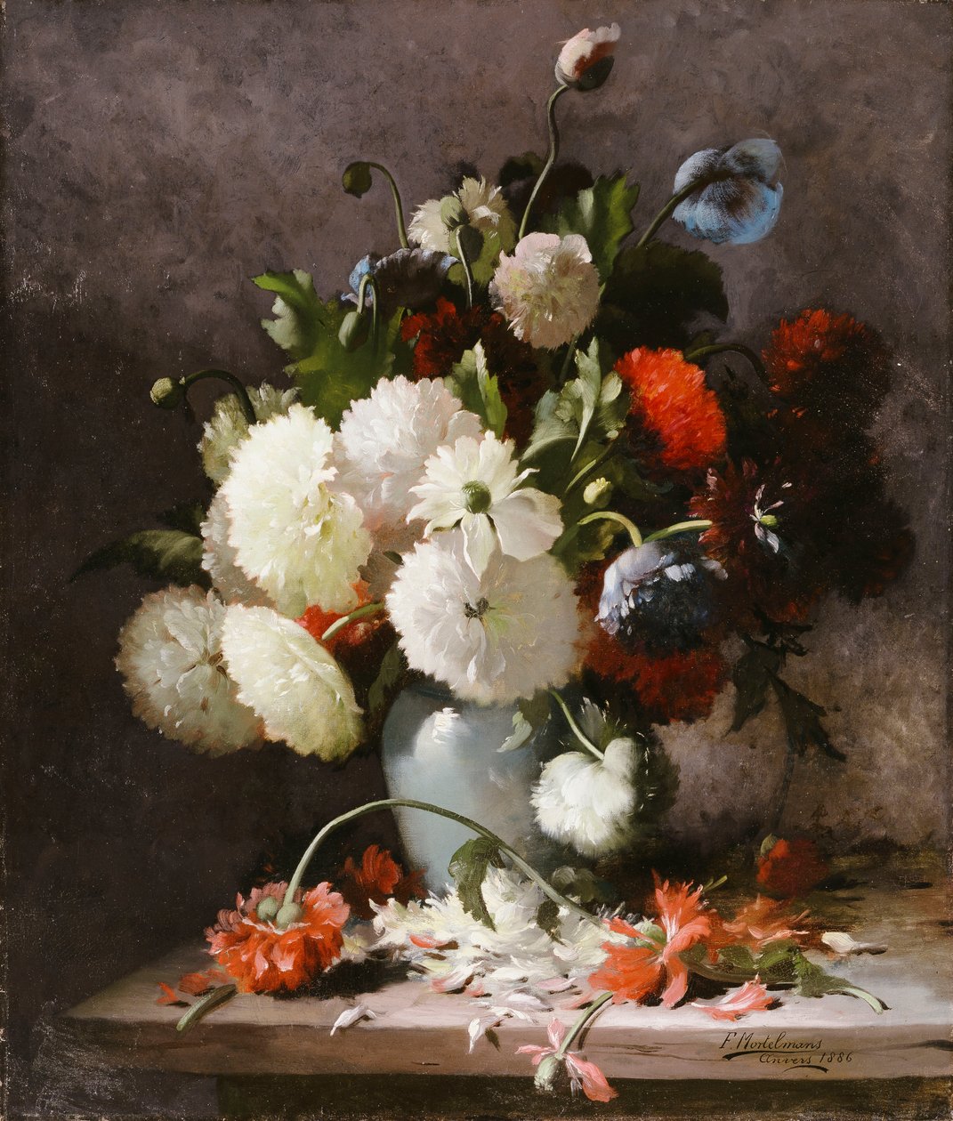 Peoner på en steinhylle av Frans Mortelmans