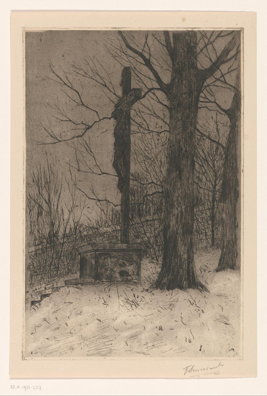 Krusifiks ved siden av treet av Frans Smissaert (signed by artist)