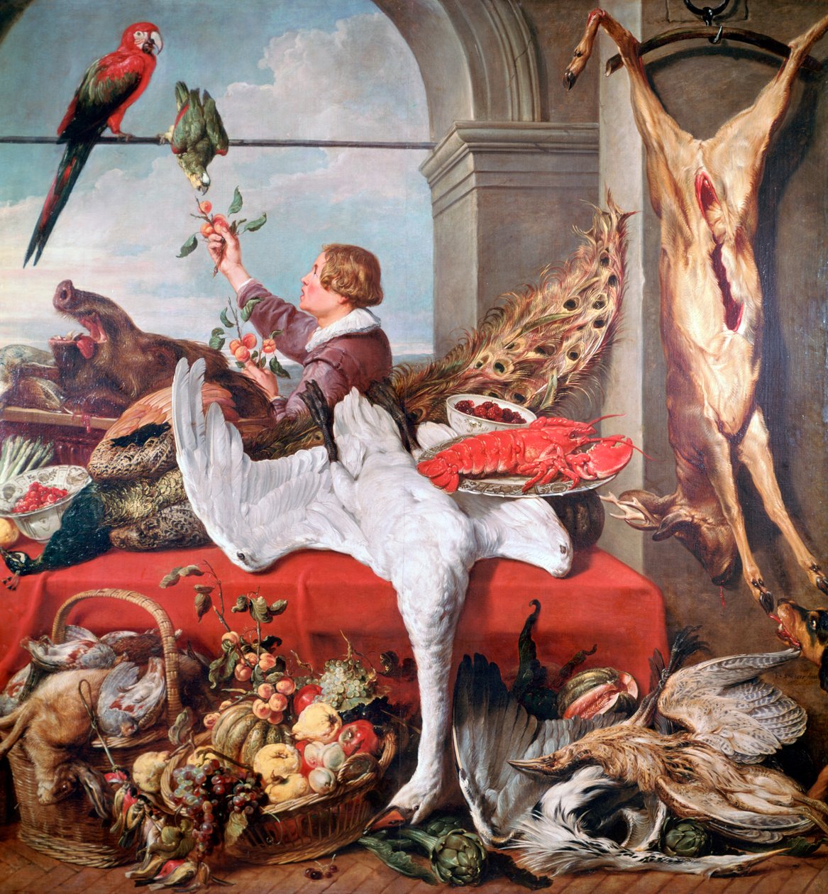 Interiør i et kontor, c1635 av Frans Snyders or Snijders