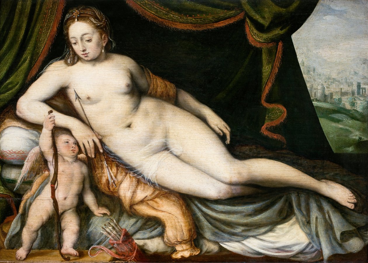 Venus og Amor, ca. 1560 av Frans Vriendt
