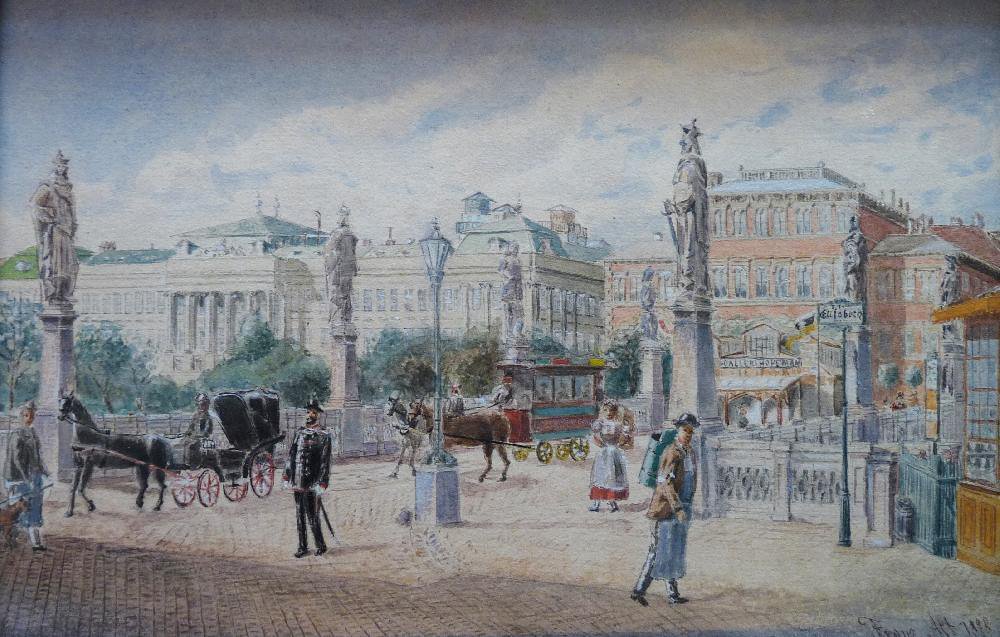 Elisabeth Brucke i Wien Engelsk: Elisabeth bridge i Wien av Franz Alt
