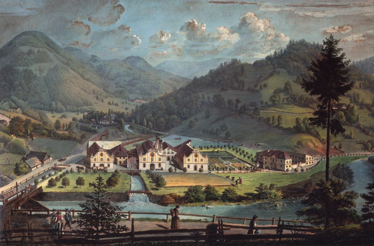 Neubruck nær Scheibbs, Toepperfabrik rundt 1827 av Franz Barbarini