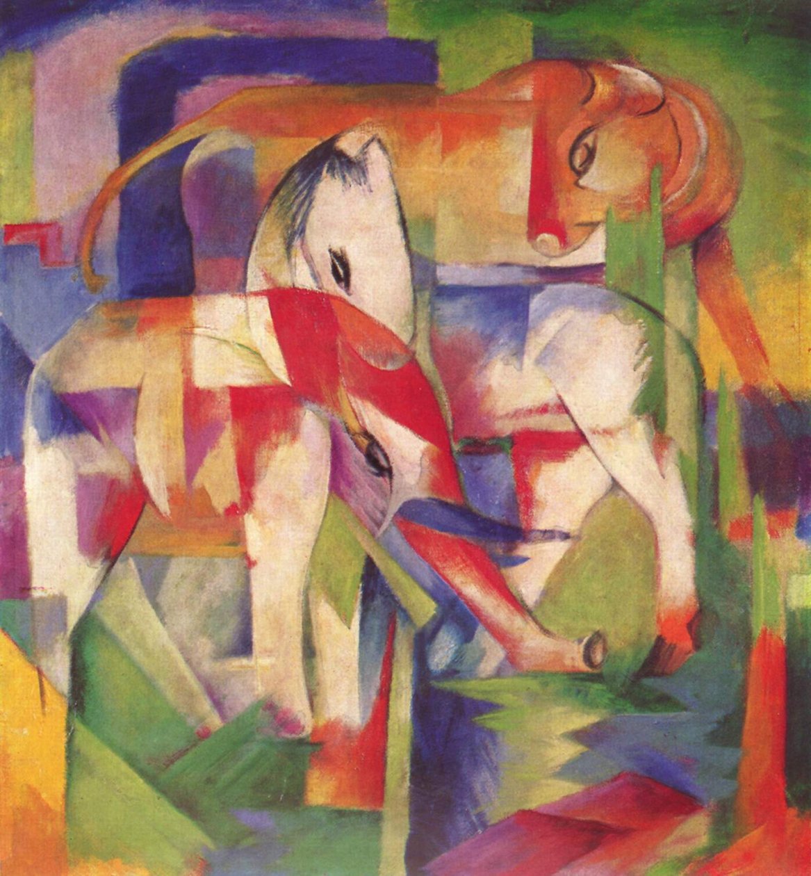 Elefant, hest, storfe, vinter av Franz Marc
