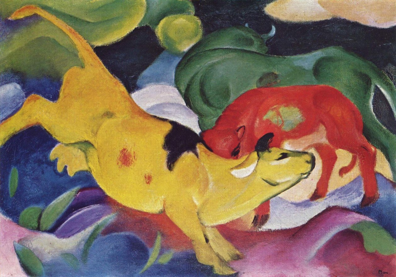 Kyrød, grønn, gul av Franz Marc