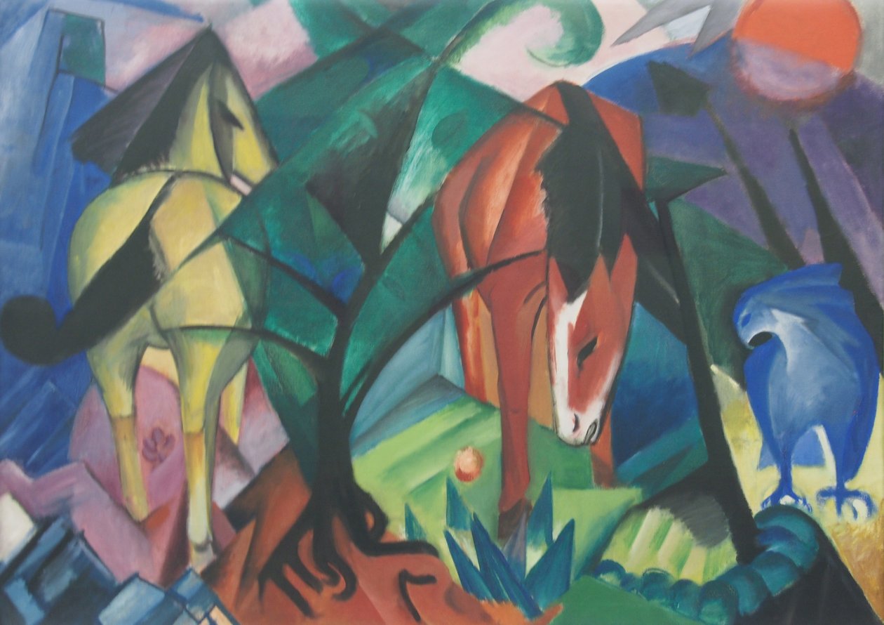 Hester og ørn av Franz Marc