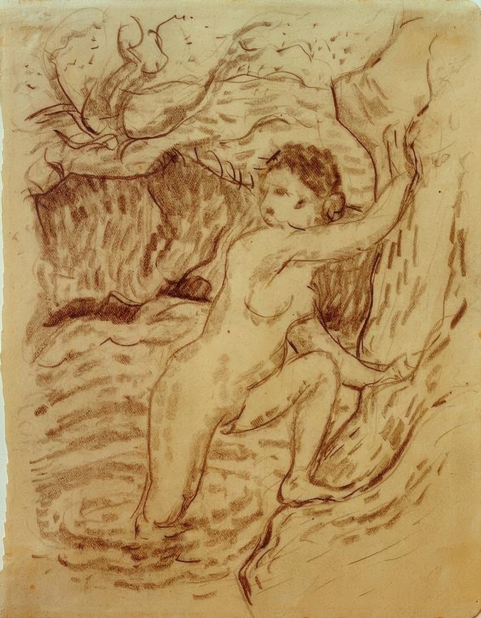 Bading I (pointillistisk) av Franz Marc