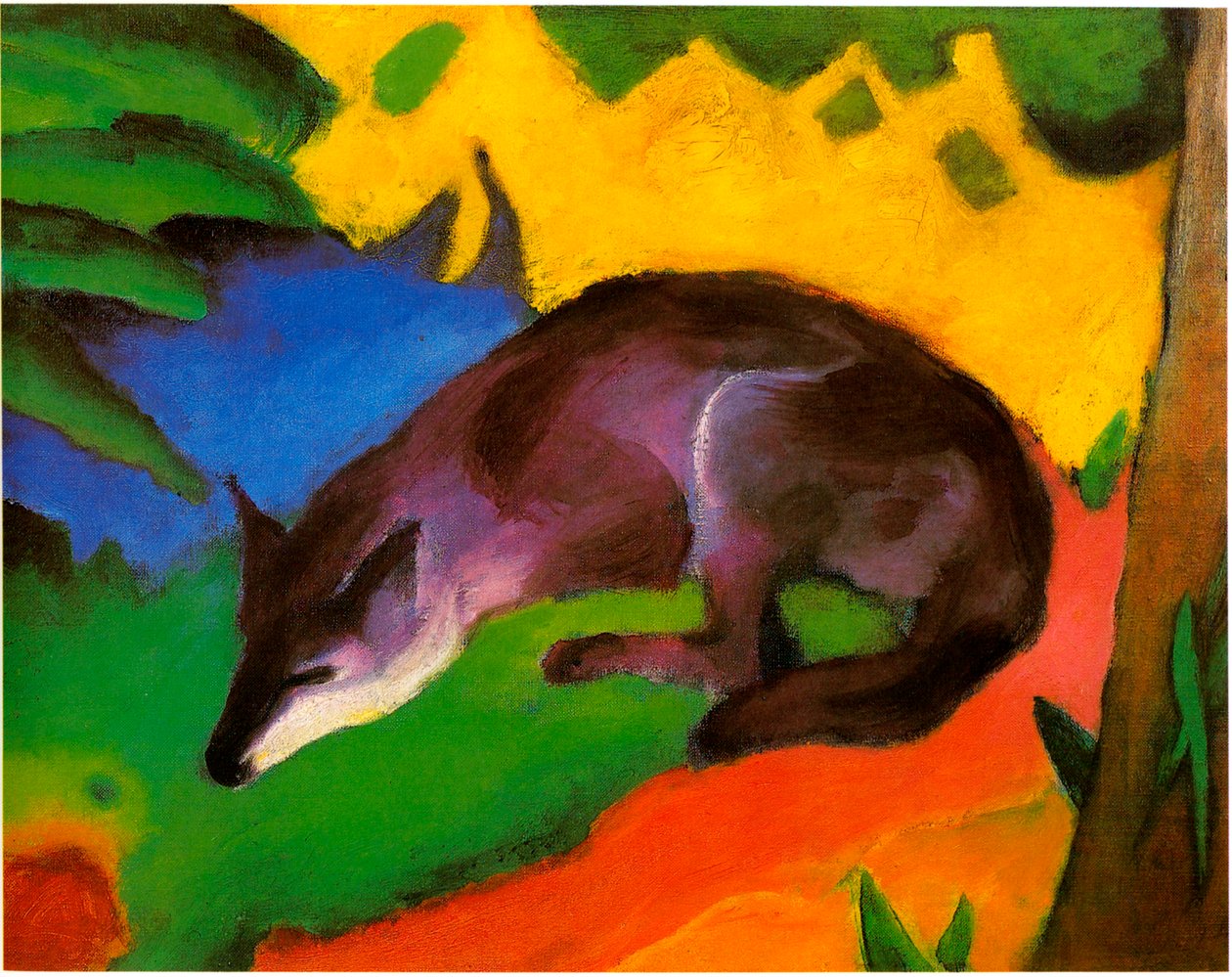 Blå-svart rev av Franz Marc