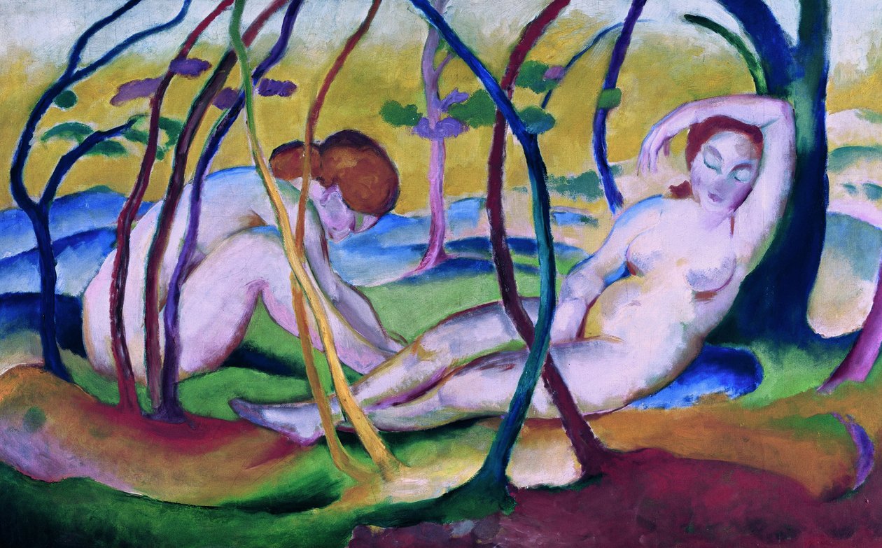 Nakenbilder under trær av Franz Marc