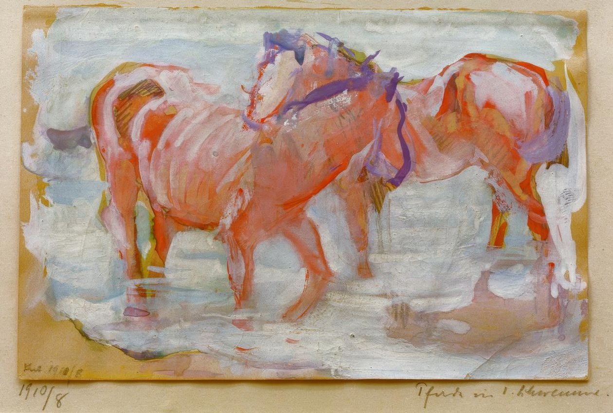Hester i vannet av Franz Marc