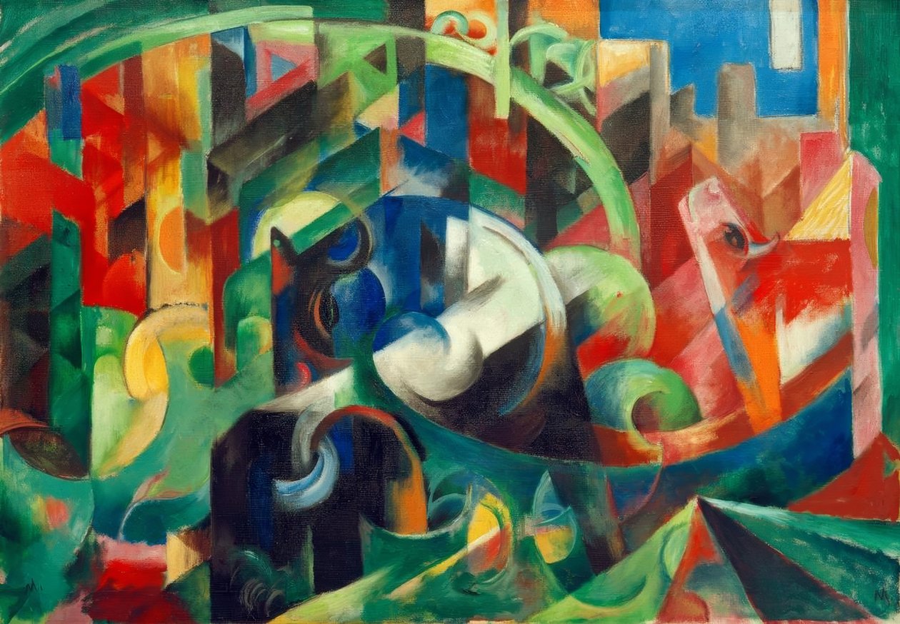 Storfe (bilde med storfe I) av Franz Marc
