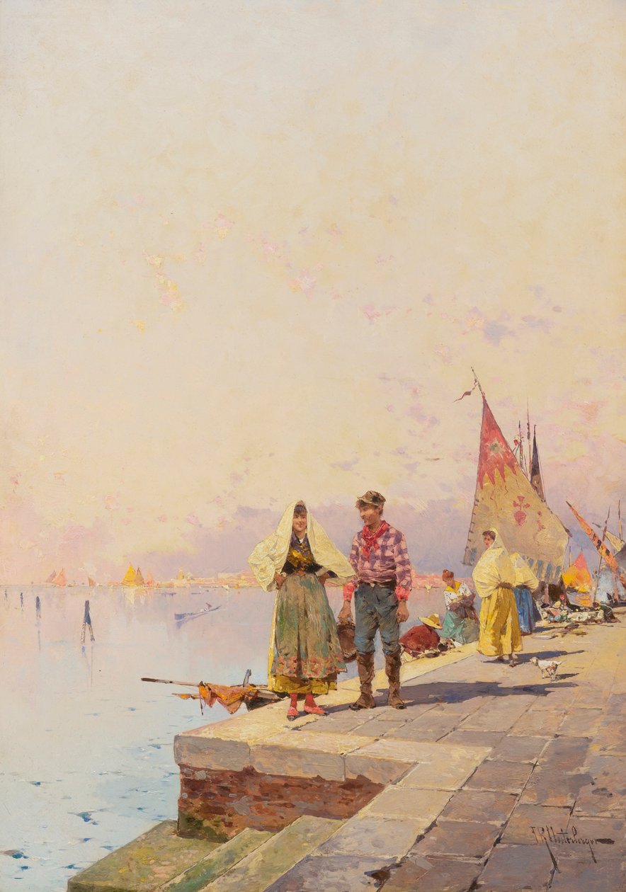 Solrik dag i Venezia. av Franz Richard Unterberger