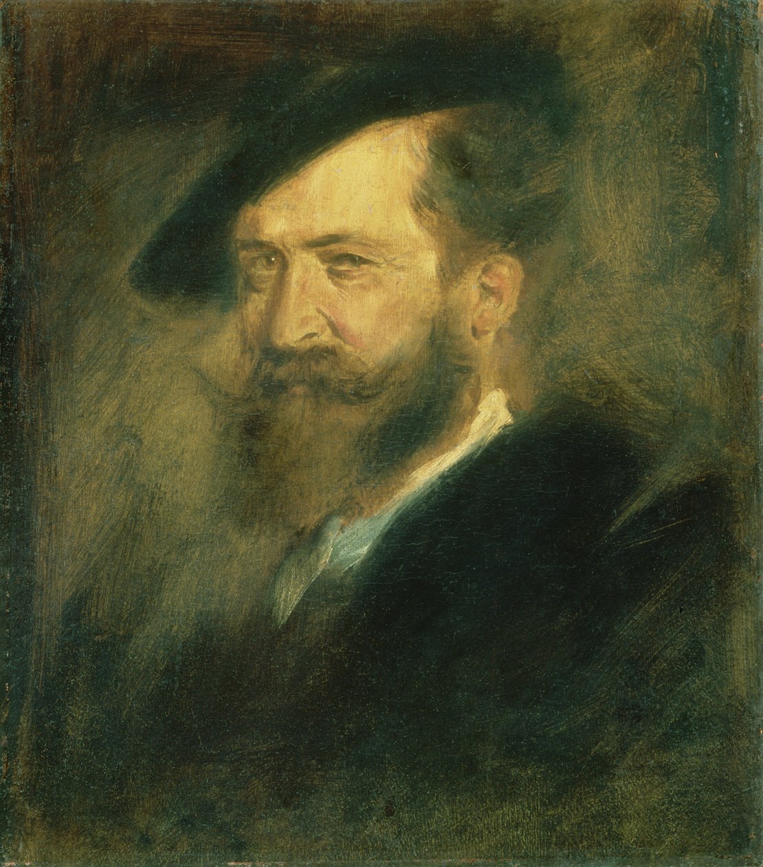 Portrett av kunstneren Wilhelm Busch (1832-1908), ca. 1878 av Franz Seraph von Lenbach
