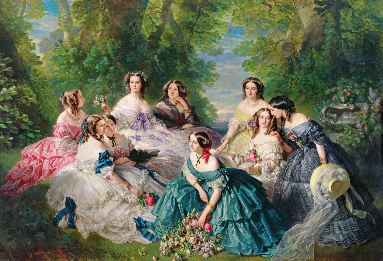 Keiserinne Eugenie (1826-1920) omgitt av hennes ventende damer, 1855 av Franz Xaver Winterhalter