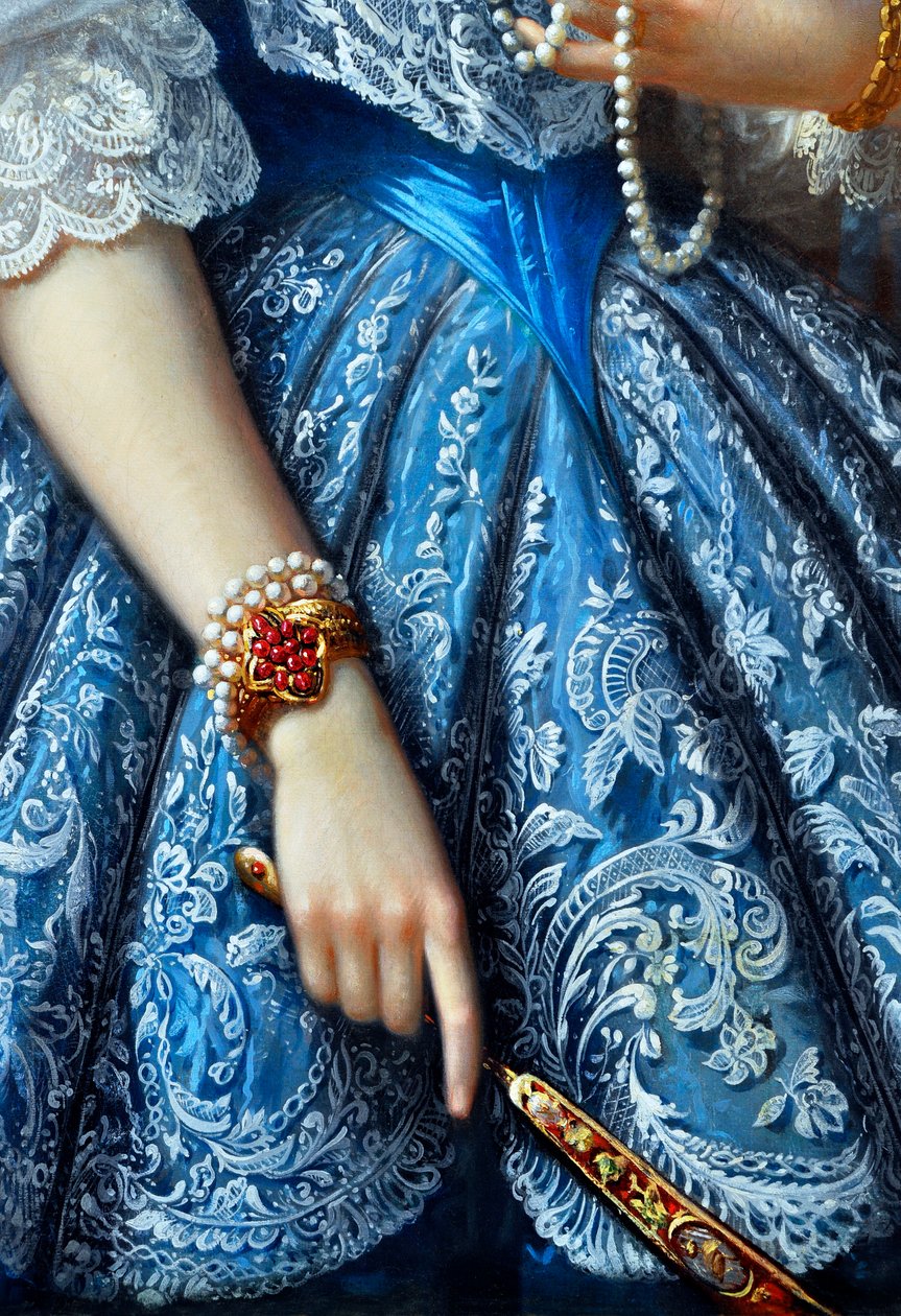 Portrett av en kvinne (detalj) (se 164366, 164367, 164368) av Franz Xaver Winterhalter