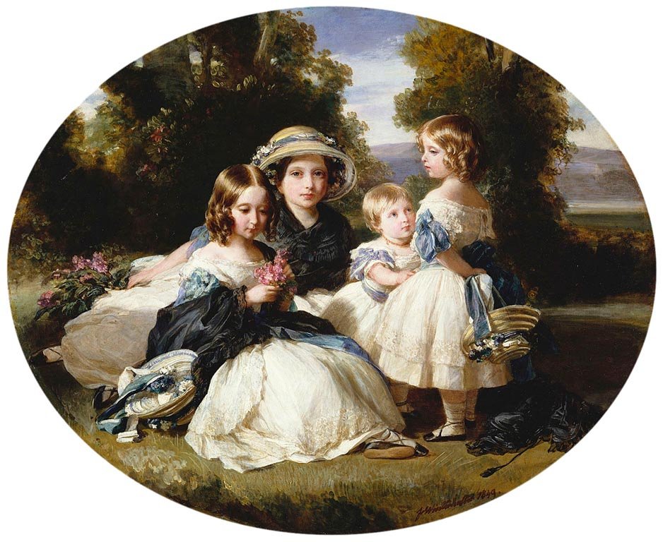 Prinsessene Alice, Victoria, Louise og Helena av Franz Xaver Winterhalter