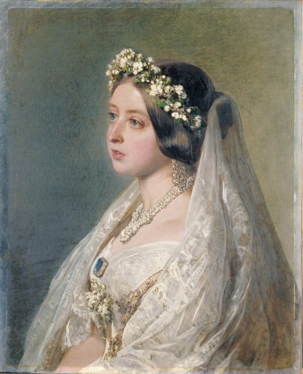Dronning Victoria, i brudekjolen av Franz Xaver Winterhalter