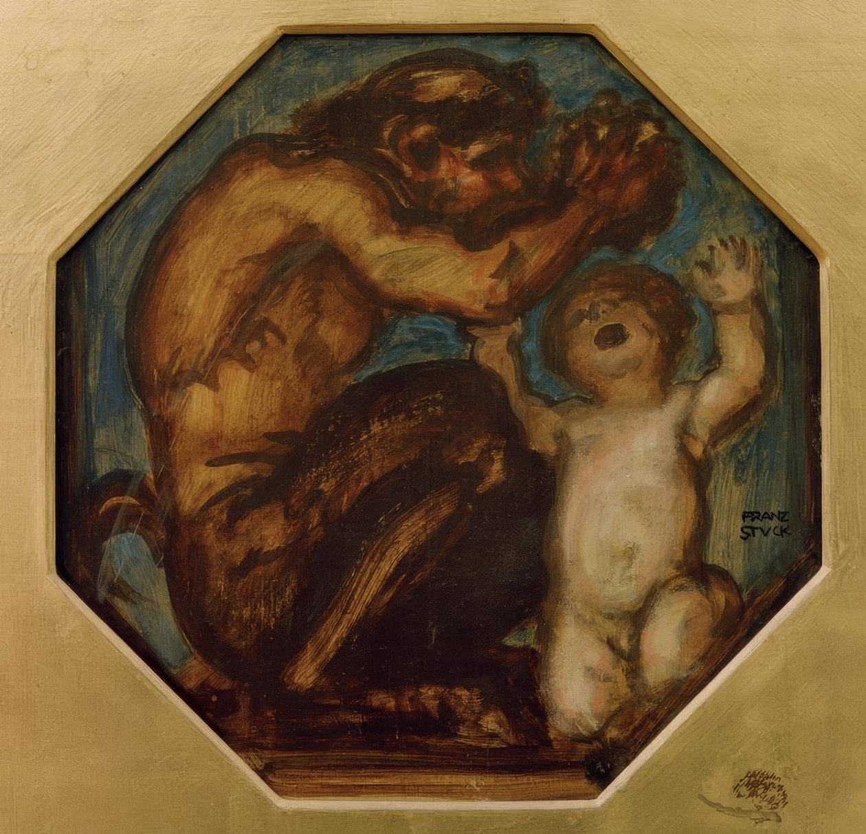 Faun og Boy Bacchus av Franz von Stuck