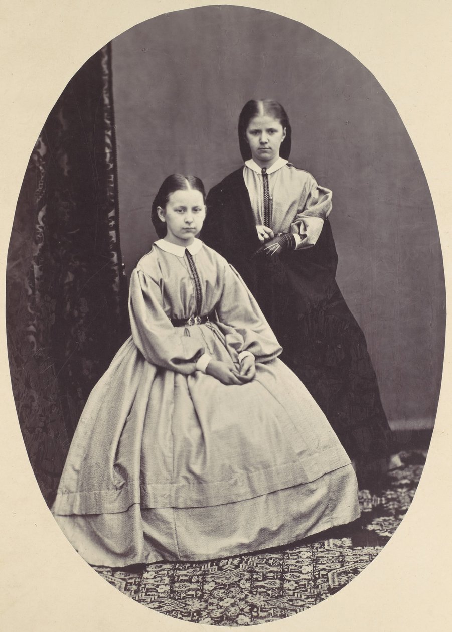 [Portrett av to jenter], 1850-60-tallet. av Franz Antoine