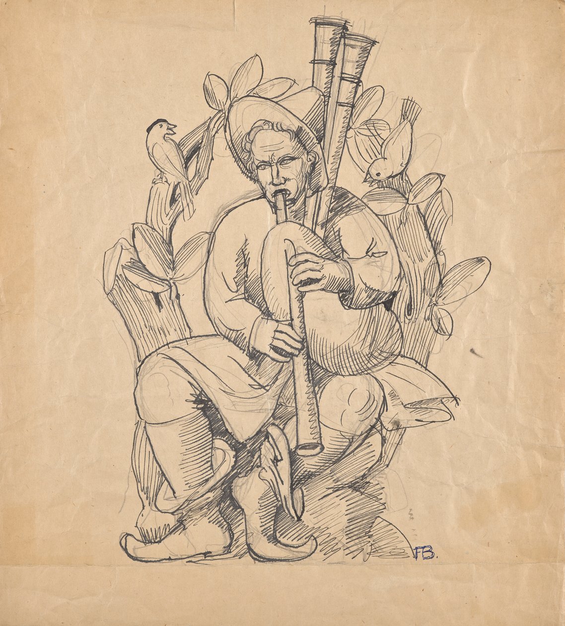 sekkepiper av Franz Barwig d. Ä.