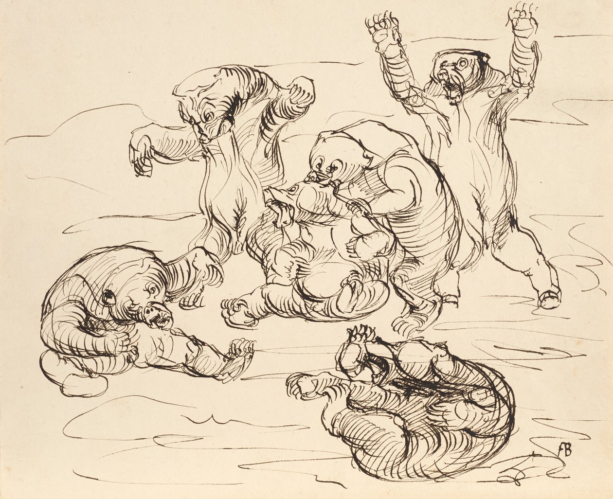 Slagende bjørner av Franz Barwig d. Ä.