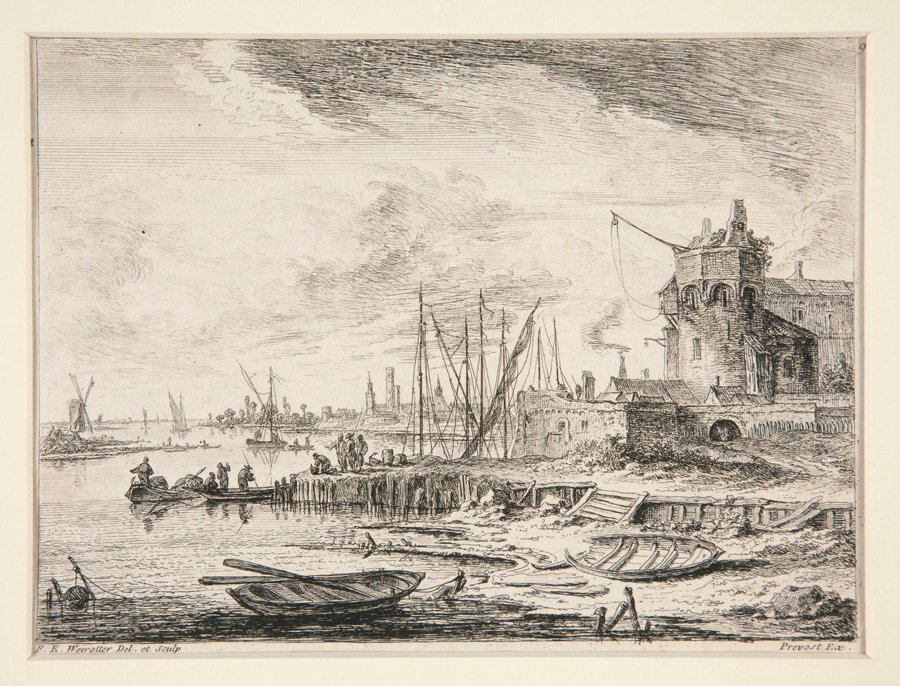 Utsikt over en havn #9 av Franz Edmund Weirotter