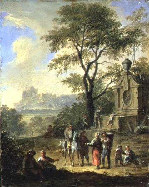 Landskap (olje på kobber) av Franz Ferg