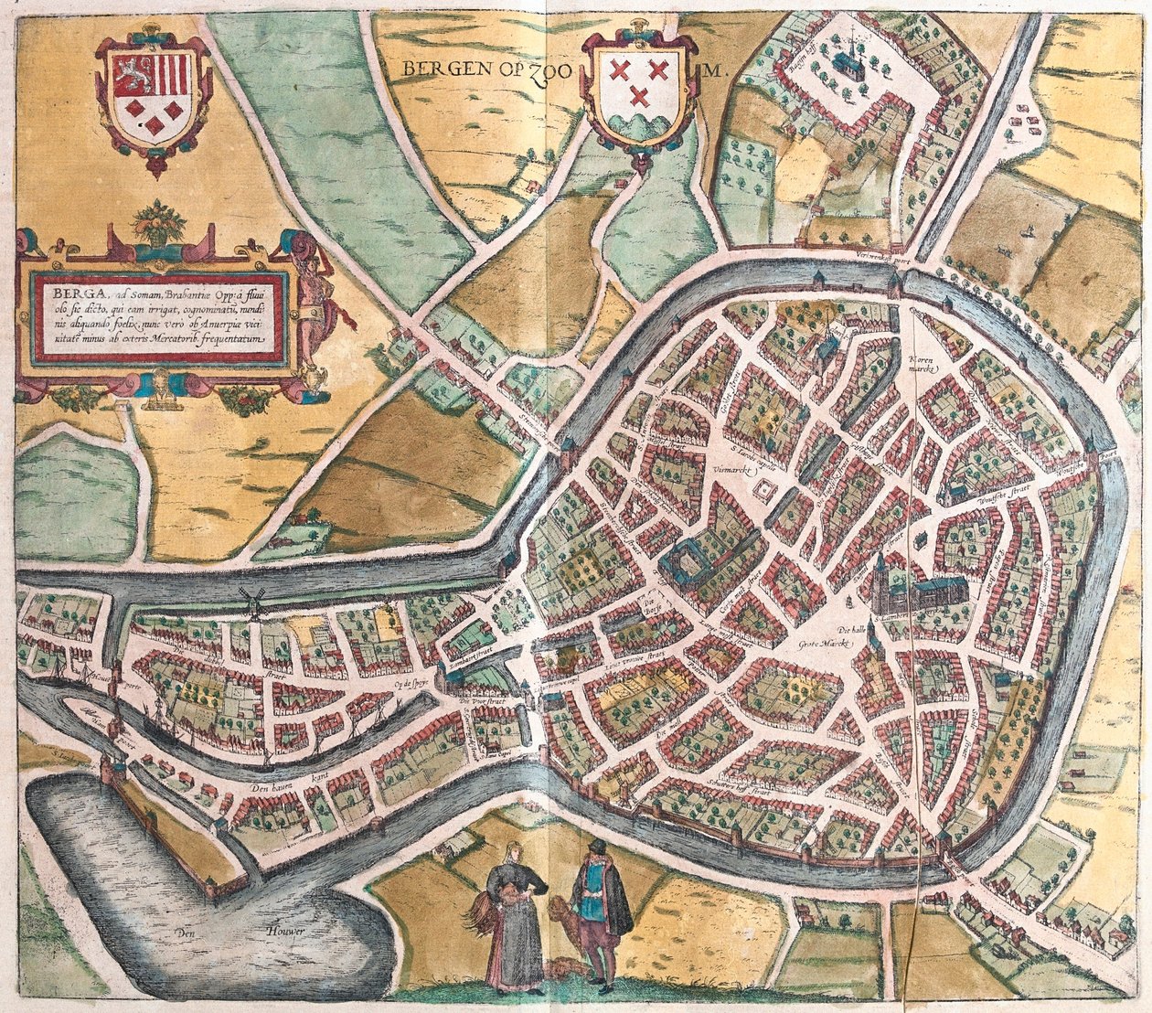 Berg Op Zoom, Nederland (gravering av Franz Hogenberg