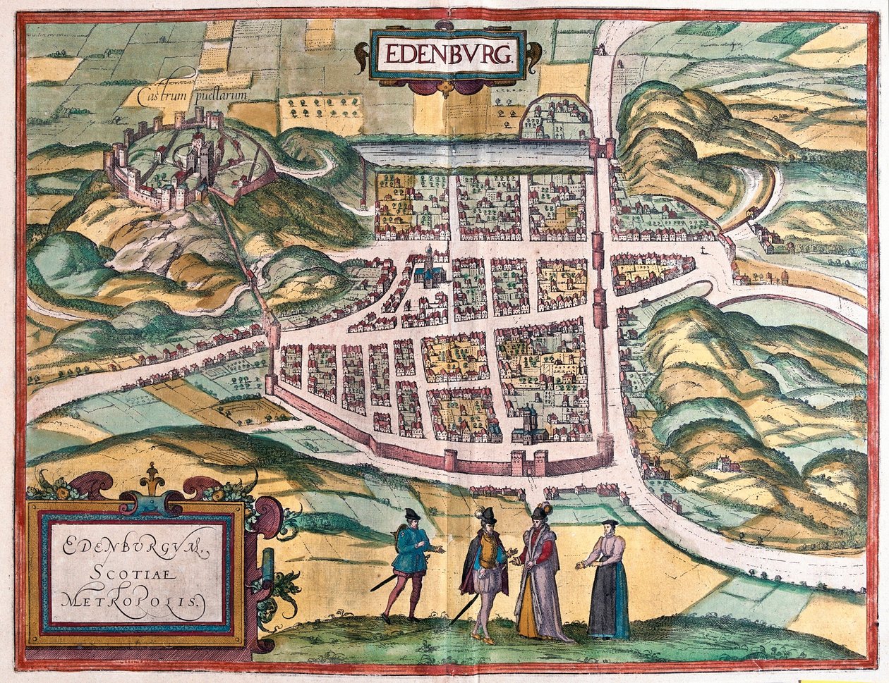 Edinburgh, Skottland (gravering av Franz Hogenberg