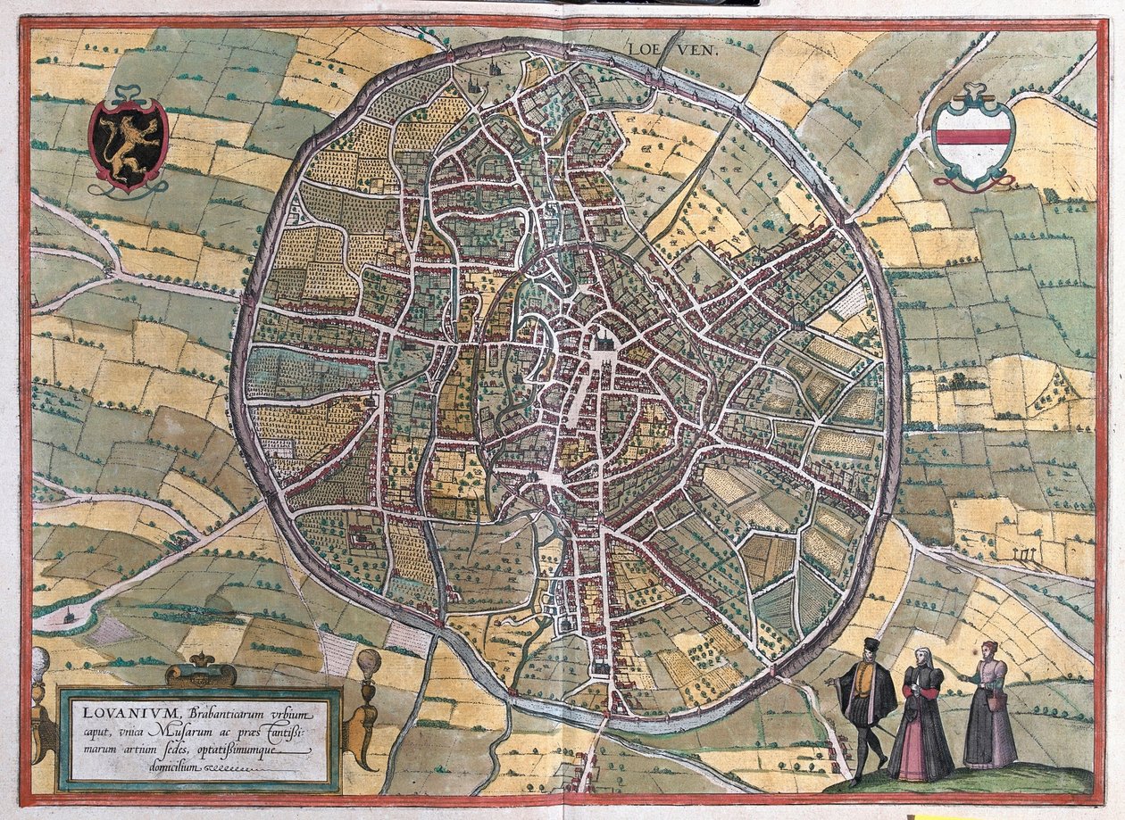 Leuven, Belgia (gravering av Franz Hogenberg