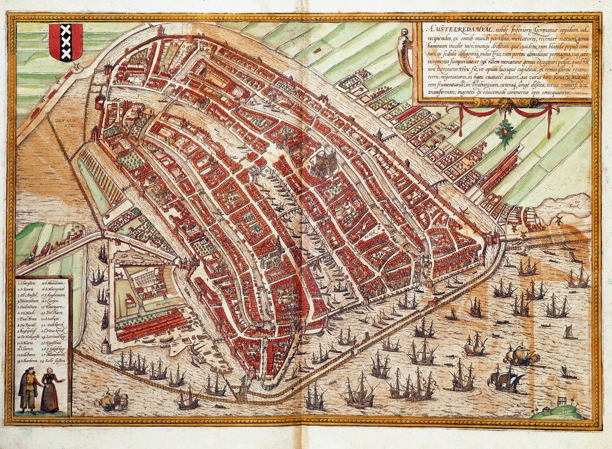 Kart over Amsterdam (gravering av Franz Hogenberg