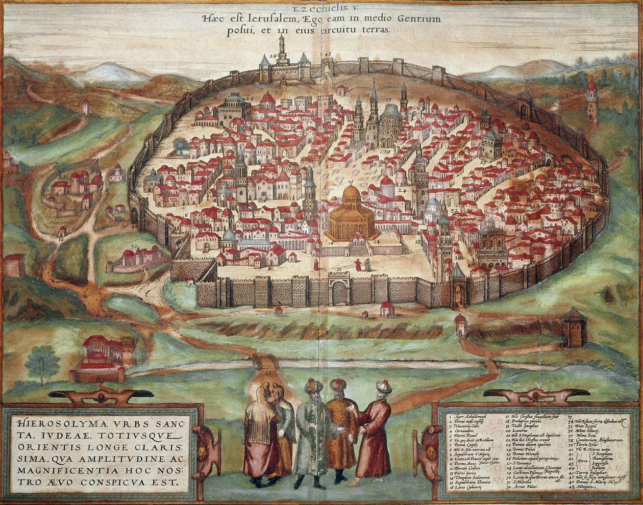 Kart over Jerusalem (gravering av Franz Hogenberg