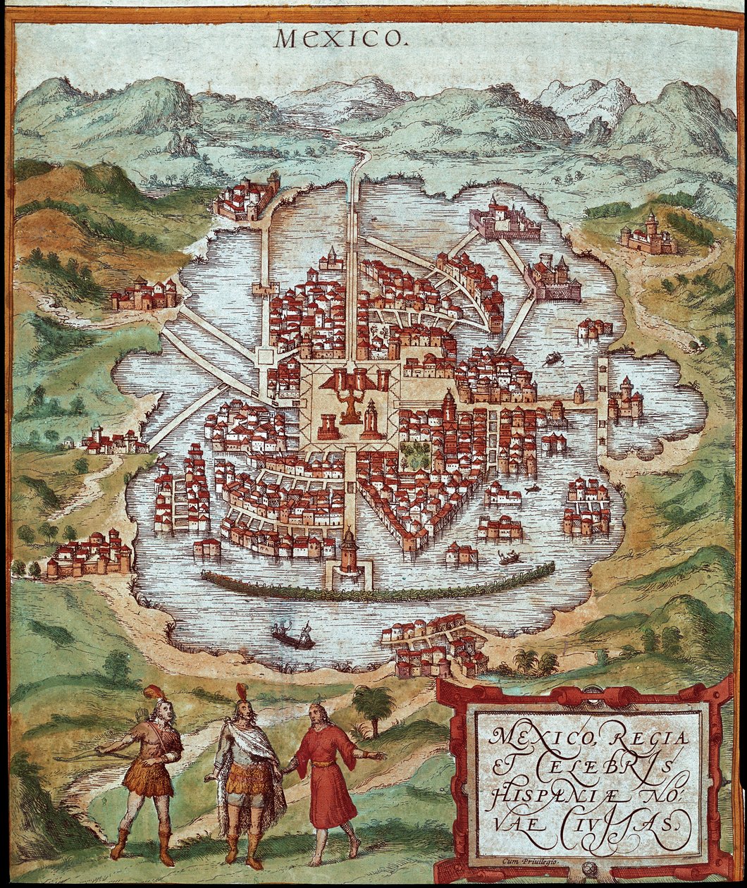 Kart over Mexico (gravering av Franz Hogenberg