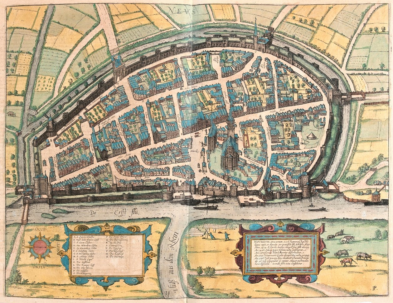 Neuss, Tyskland (gravering av Franz Hogenberg