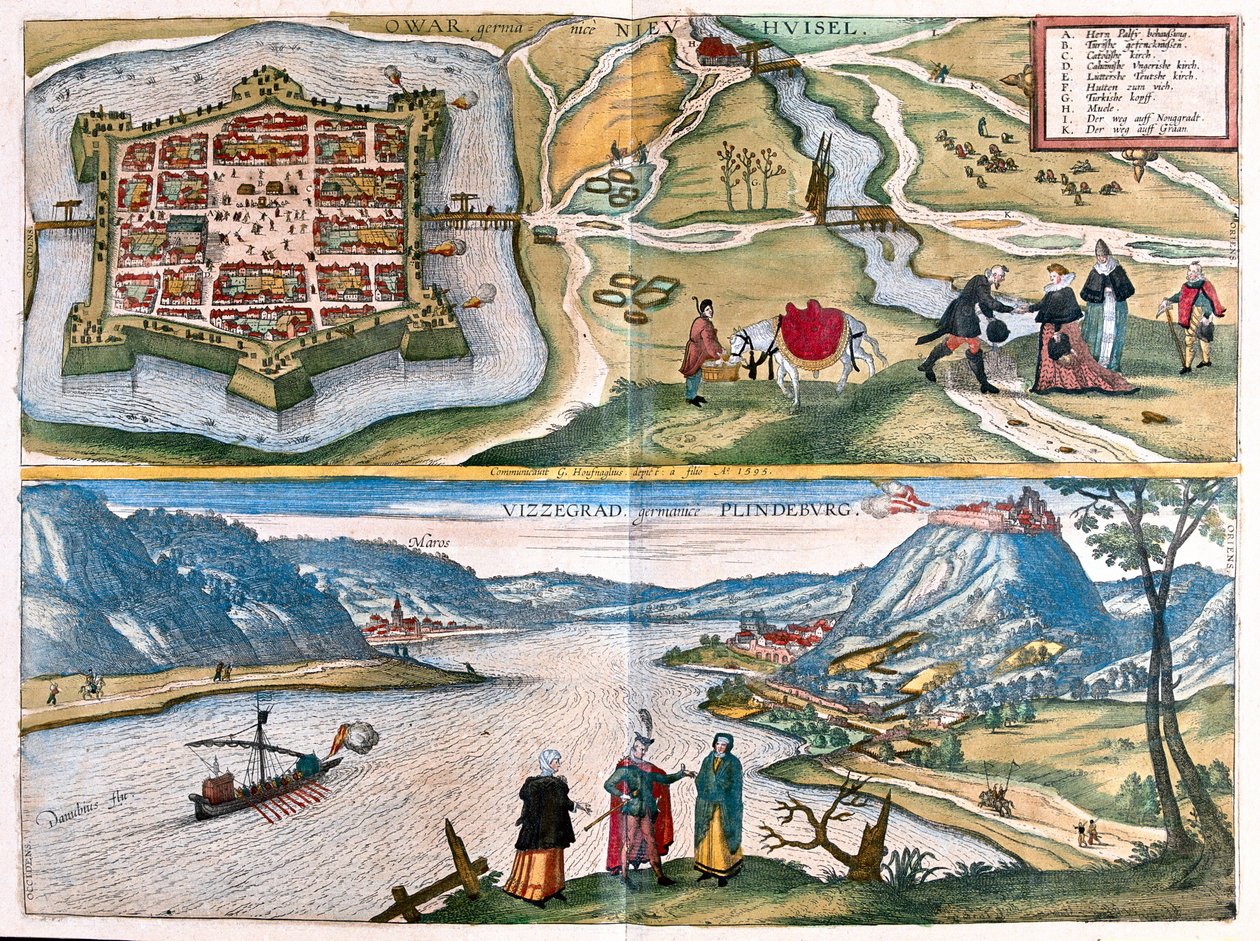 Nove Zamky, Slovakia og Visegrad, Ungarn av Franz Hogenberg