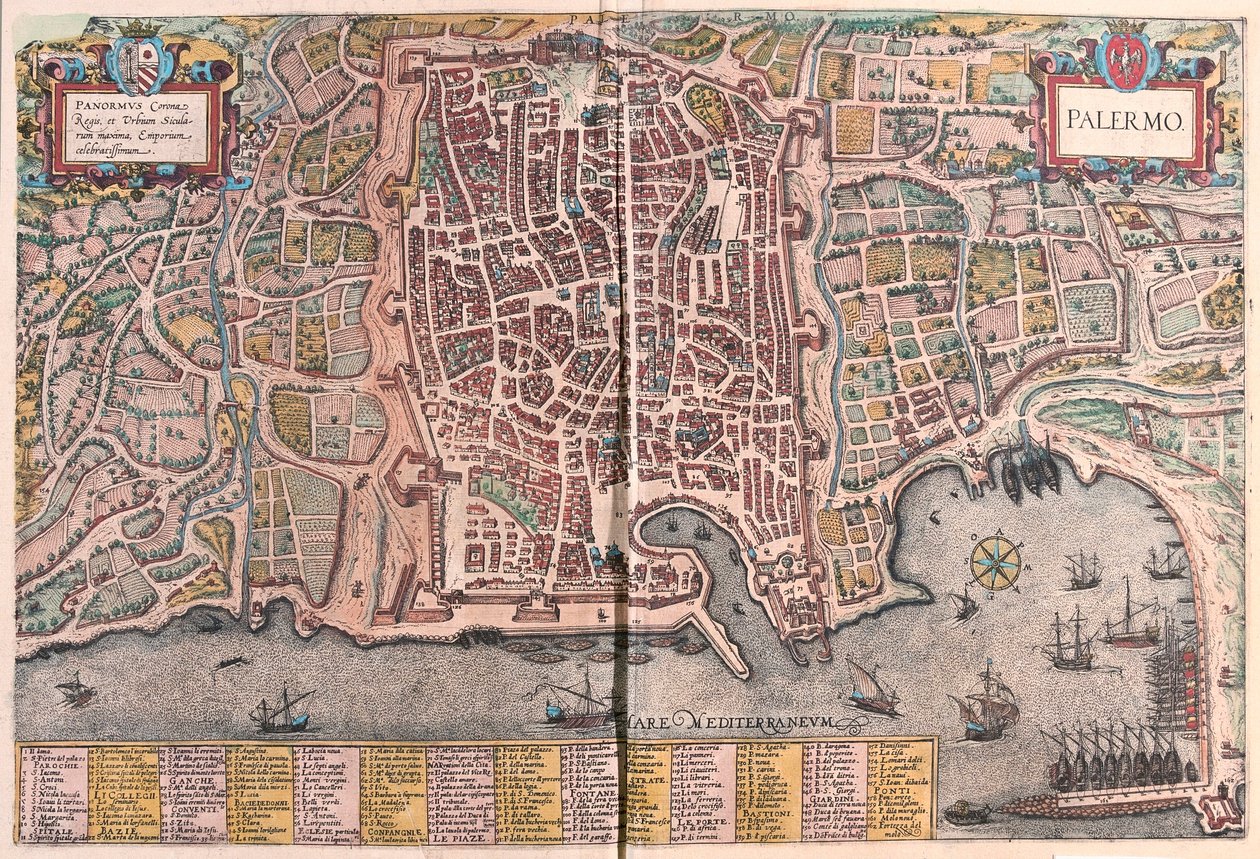 Palermo, Italia (gravering av Franz Hogenberg