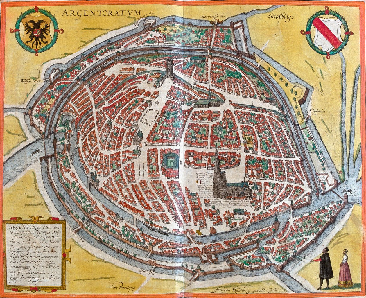 Plan de Strasbourg (Argentoratum), Frankrike (radering av Franz Hogenberg