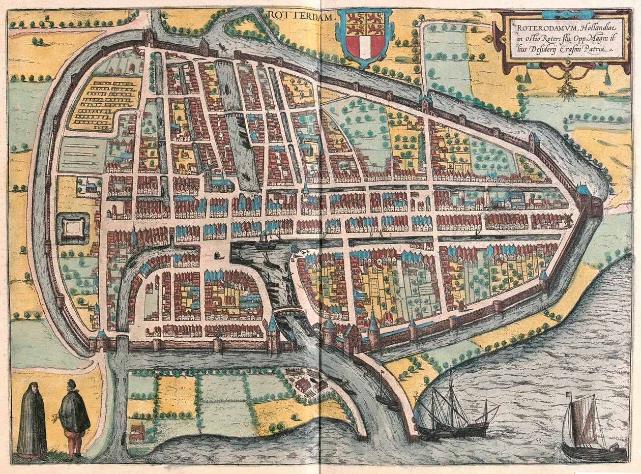 Rotterdam, Nederland (gravering av Franz Hogenberg